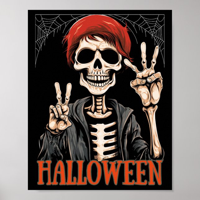 Poster Skeleton Apocalypse Night No Halloween Engraçado (Frente)