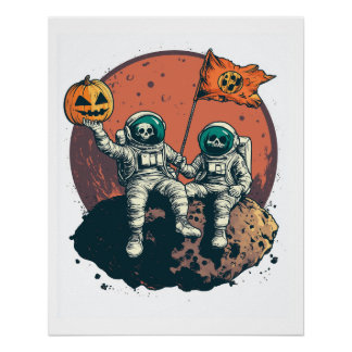 Pôster Skeleton Astronaut Crew