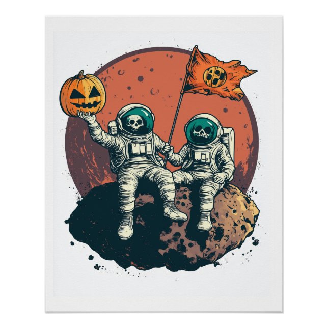 Pôster Skeleton Astronaut Crew (Frente)
