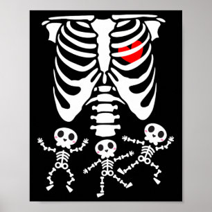 Poster Skeleton Baby Halloween Casais de gravidez