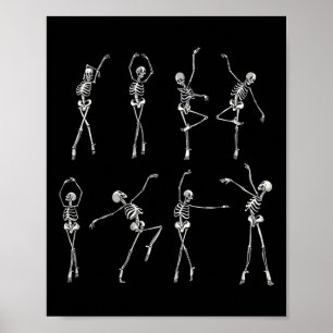 Poster Skeleton Ballerinas Halloween Garota Balé