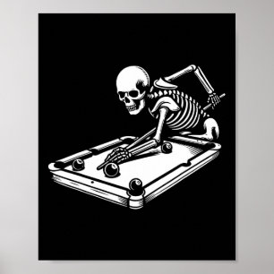 Poster Skeleton Billiards Halloween Piscina Snooker Billi
