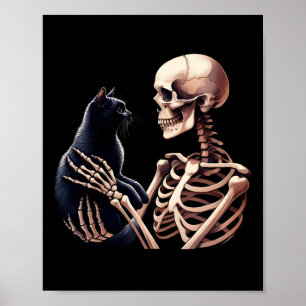 Poster Skeleton Brincando Com Um Amor De Gato