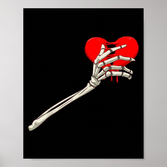 Poster Skeleton Broken Heart Bones Divorce Breakup Heartb (Frente)