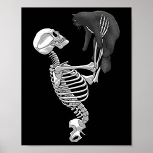 Poster Skeleton Cat Art For Men Women Felume Hall