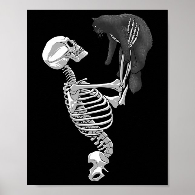 Poster Skeleton Cat Art For Men Women Felume Hall (Frente)