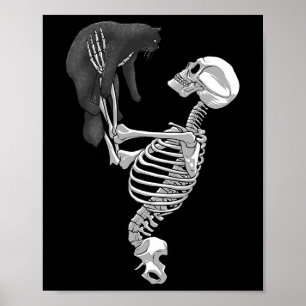 Poster Skeleton Cat Art For Men Women Felume Hall