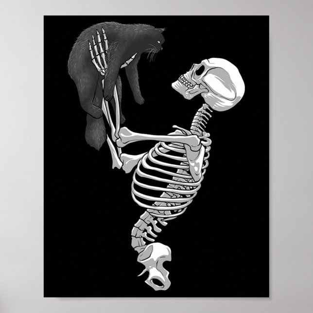 Poster Skeleton Cat Art For Men Women Felume Hall (Frente)