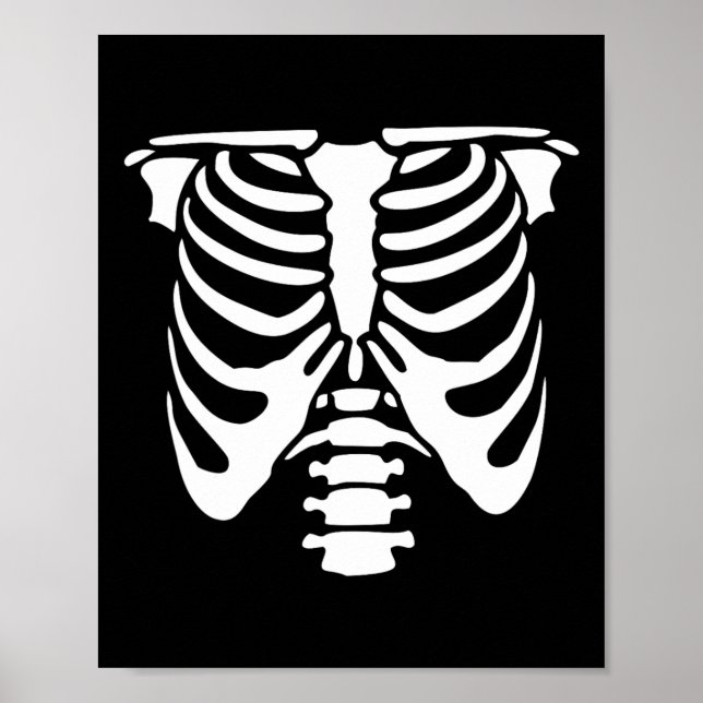 Poster Skeleton Chest Rib Cage Bones Halloween Raio-X (Frente)