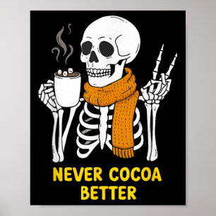 Poster Skeleton Chocolate Quente Halloween Cozy Cacau Vib