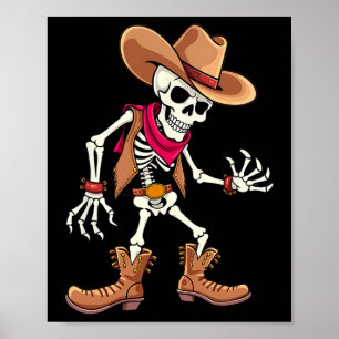 Poster Skeleton Cowboy Halloween Meninos