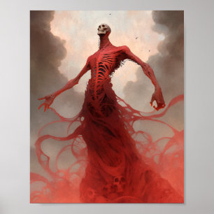 Poster Skeleton Demon Creature Dark Fantasy Horror