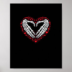 Poster Skeleton Dia de os namorados De Mão Casal Engraçad