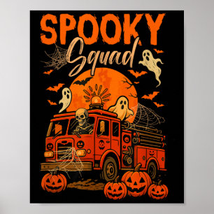 Poster Skeleton do Cholly Halloween Dirigindo Firecaminhã