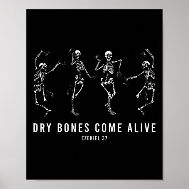 Poster Skeleton Dry Bones vem vivo no Dia das Bruxas Cris (Frente)