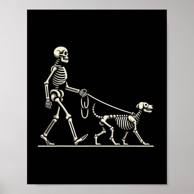 Poster Skeleton E Cachorro Preguiçosos Figurinos De Hallo (Frente)