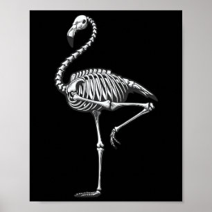 Poster Skeleton Flamingo Halloween
