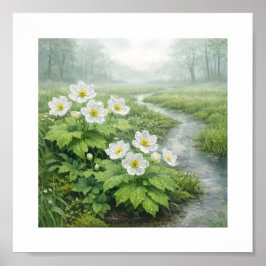 Poster Skeleton Flower (Diphylleia grayi) – Art Print