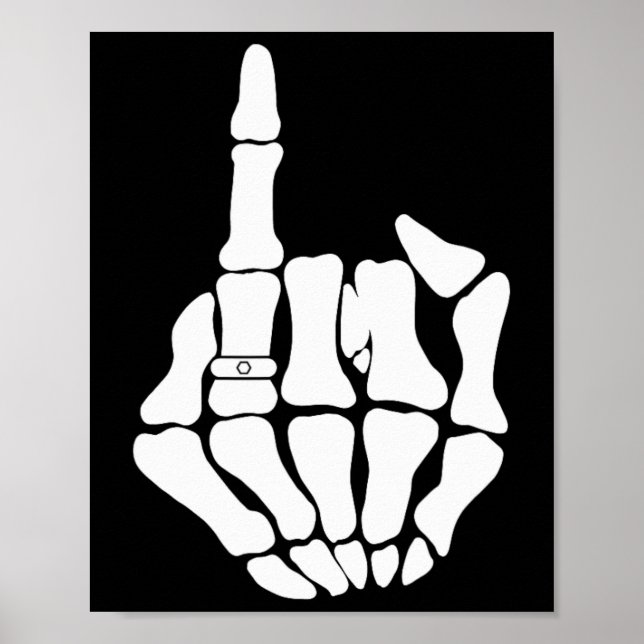 Poster Skeleton Groom Wedding Recem casados Spooky Gótico (Frente)