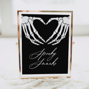 Poster Skeleton Halloween Chá de fraldas Sinal Spooky Sna