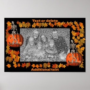 Poster Skeleton Halloween Frame Adicionar Sua Foto