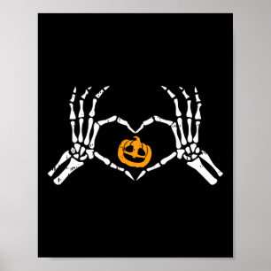 Poster Skeleton Halloween Heart Halloween Costume Bones P