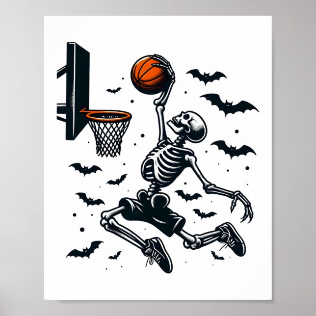 Poster Skeleton Halloween Skeleton Sketll Player (Frente)