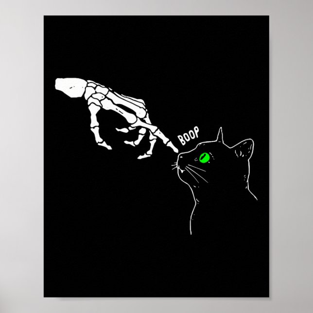 Poster Skeleton Hand Boop no Dia de as Bruxas engraçado d (Frente)