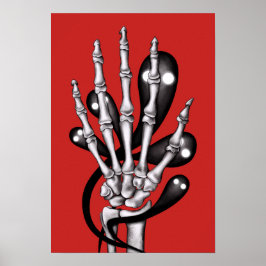Poster Skeleton Hand com Fantasmas