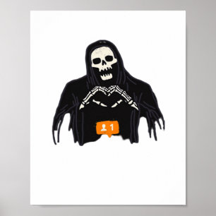 Poster Skeleton Hand Heart Follower Classic