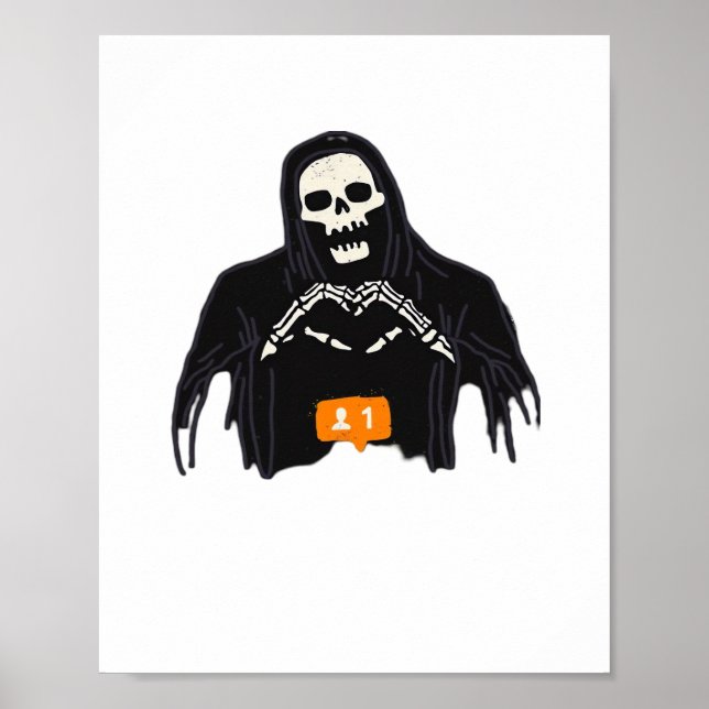 Poster Skeleton Hand Heart Follower Classic (Frente)