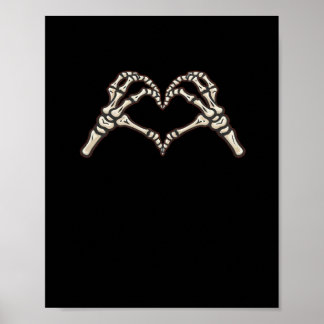 Poster Skeleton Hand Hearts Design