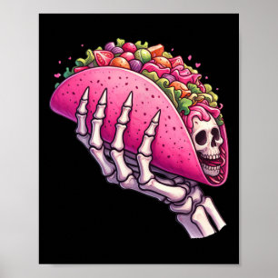 Poster Skeleton Hand Holding Taco Para Cinco De Mayo &amp