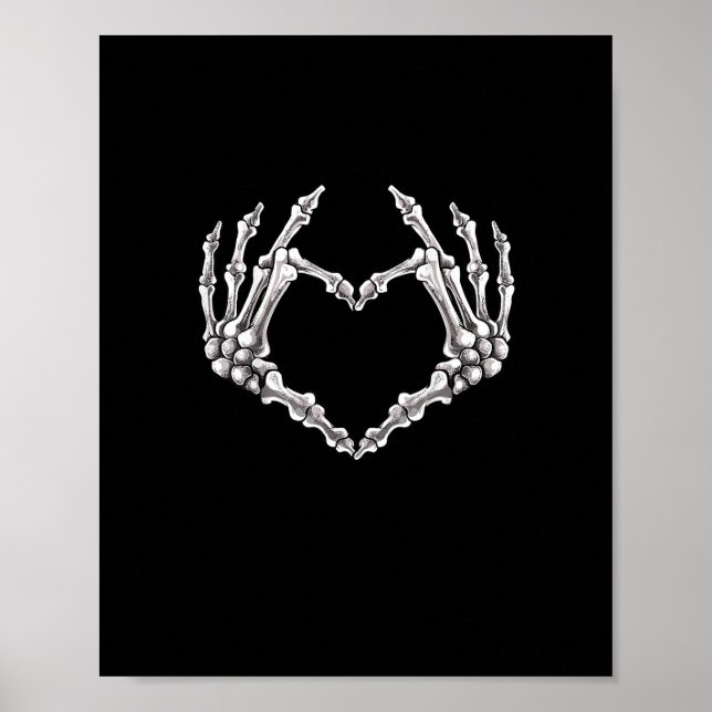 Poster Skeleton Heart And Hands Gothic Halloween Costume (Frente)