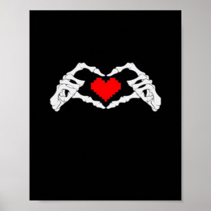 Poster Skeleton Heart and Mands Meme