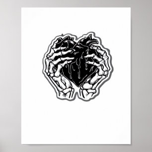 Poster Skeleton Heart Mãos Engraçadas