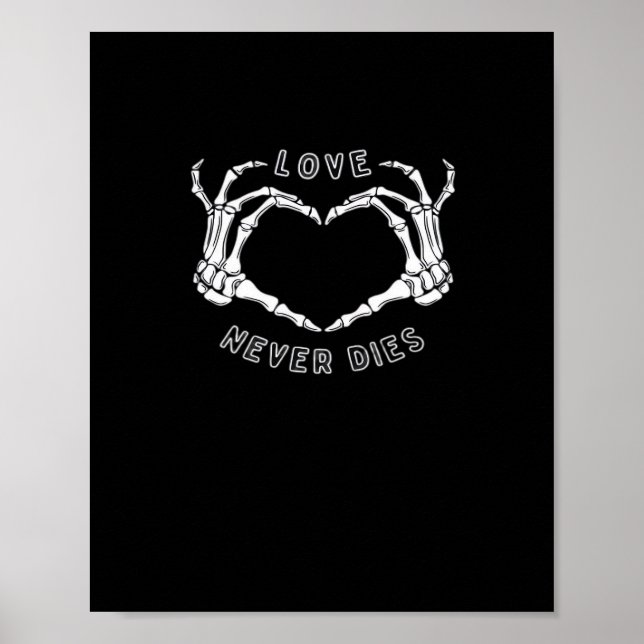 Poster Skeleton Heart Mãos Engraçadas e Clássicas (Frente)