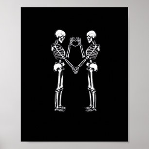 Poster Skeleton Heart Mãos - Sinal de Halloween Costume