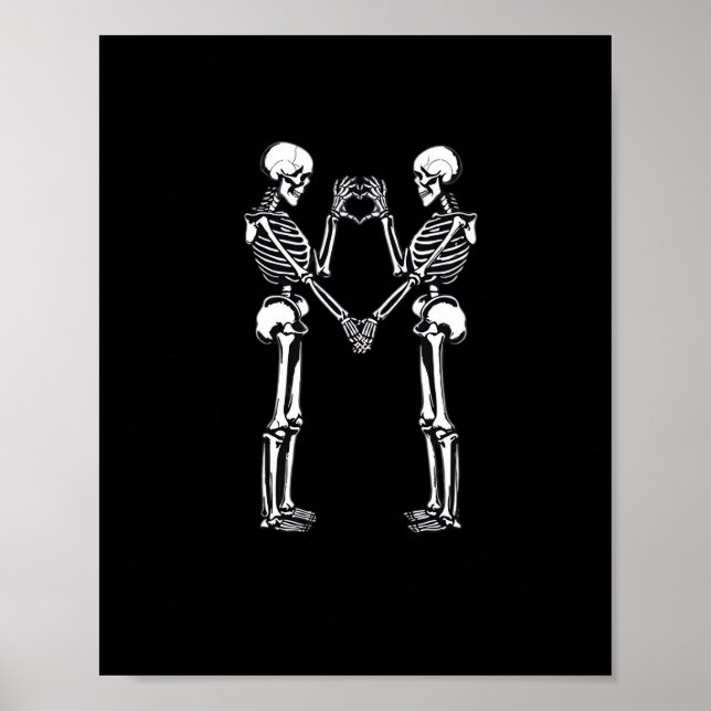 Poster Skeleton Heart Mãos - Sinal de Halloween Costume (Frente)