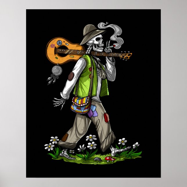 Poster Skeleton Hippie (Frente)