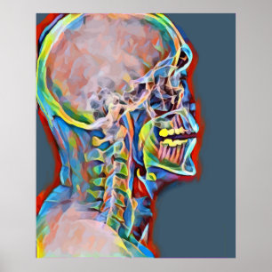 Poster Skeleton humano Skull xray Abstrato Art