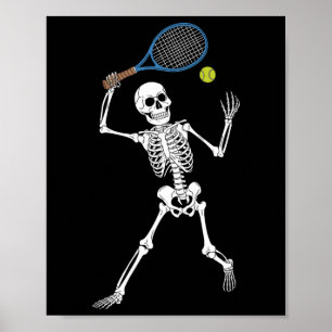 Poster Skeleton Jogando Tênis Amantes Loucos No Halloween