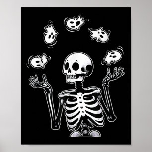 Poster Skeleton malabando fantasma Dia de as Bruxas engra