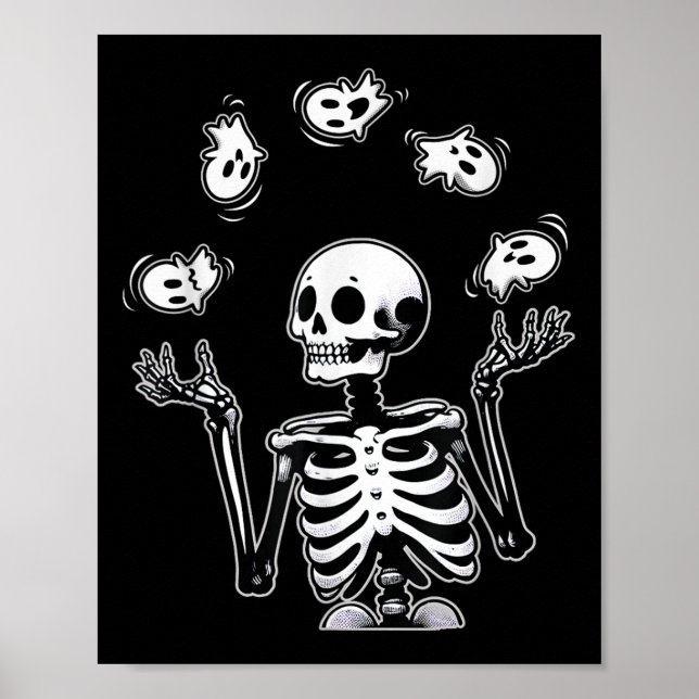 Poster Skeleton malabando fantasma Dia de as Bruxas engra (Frente)