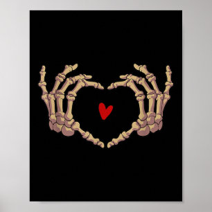 Poster Skeleton Mão Adorava Cardíaco Dia das Bruxas Maçoi