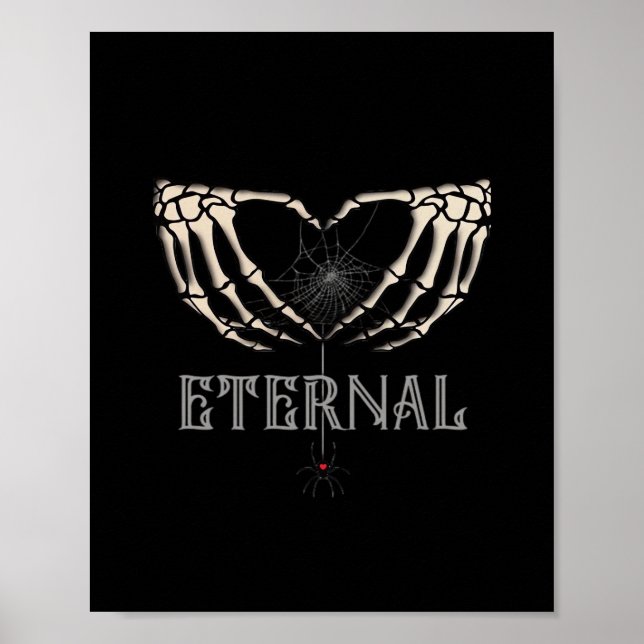 Poster Skeleton Mãos Cardíaco Clássico (Frente)