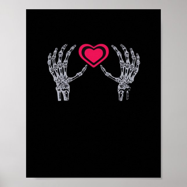 Poster Skeleton Mãos Coração (Frente)