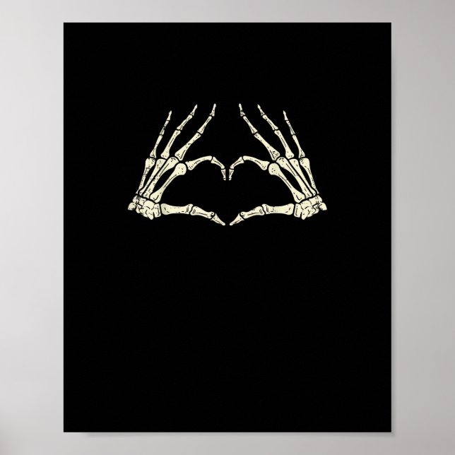 Poster Skeleton Mãos Dias de as Bruxas engraçados Cardíac (Frente)