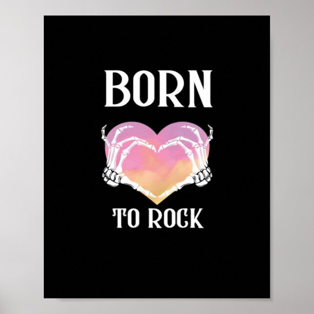 Poster Skeleton Mãos Gráfico Cardíaco Para Clássico (Frente)