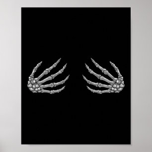 Poster Skeleton Mãos Mulheres - Banda de Rock do Hallowee